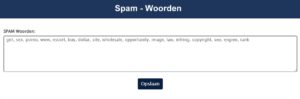 SPAM In contact formulier